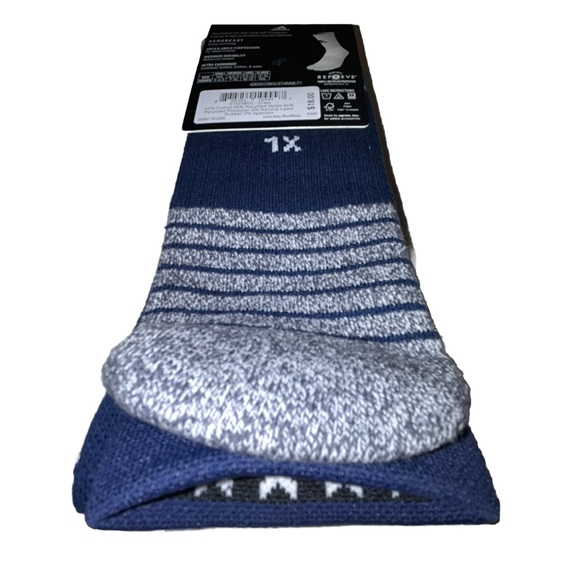 Adidas 5 Star Team Crew Socks 1 Pair Men 12-16 Navy w White Logo Cushioned NEW! - Picture 9 of 10